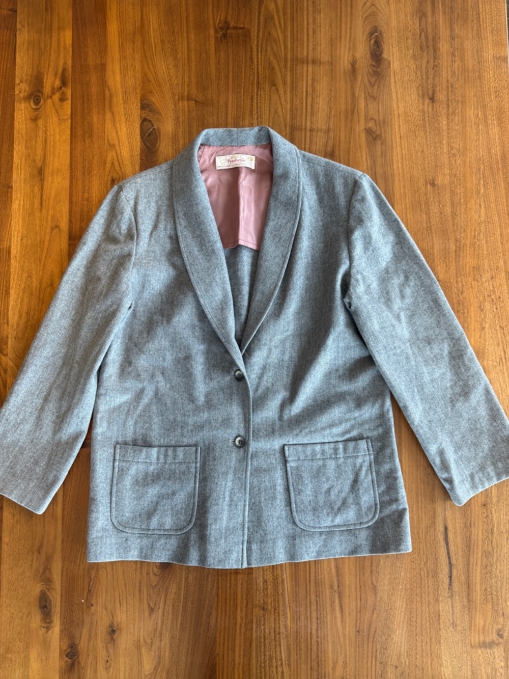 Vintage Pendleton Gray Wool Blazer Minimalist Workwear Jacket Women’s Small